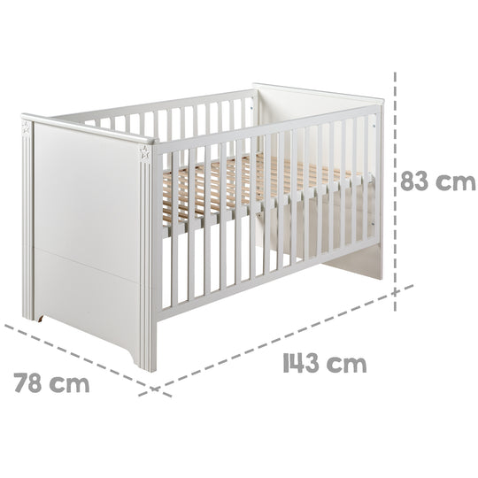 Lettino combinato 'Maxi', 70 x 140 cm, 3posizioni regolabile in altezza, trasformabile per letto junior – Infografica (4/13)