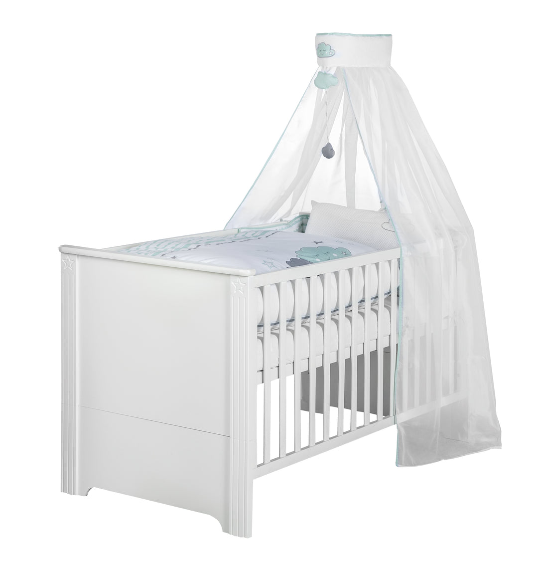 Ensemble de mobilier enfant 'Maxi' blanc incl. lit combiné, 70 x 140 cm & large commode à langer – Détourage (4/11)