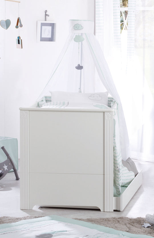 Ensemble de mobilier enfant 'Maxi' blanc incl. lit combiné, 70 x 140 cm & large commode à langer – Photo d'ambiance (6/11)