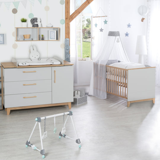 Kombi-Kinderbett 'Caro', 70 x 140 cm, höhenverstellbar, mitwachsend, 3 Schlupfsprossen, umbaubar – Milieubild (6/8)