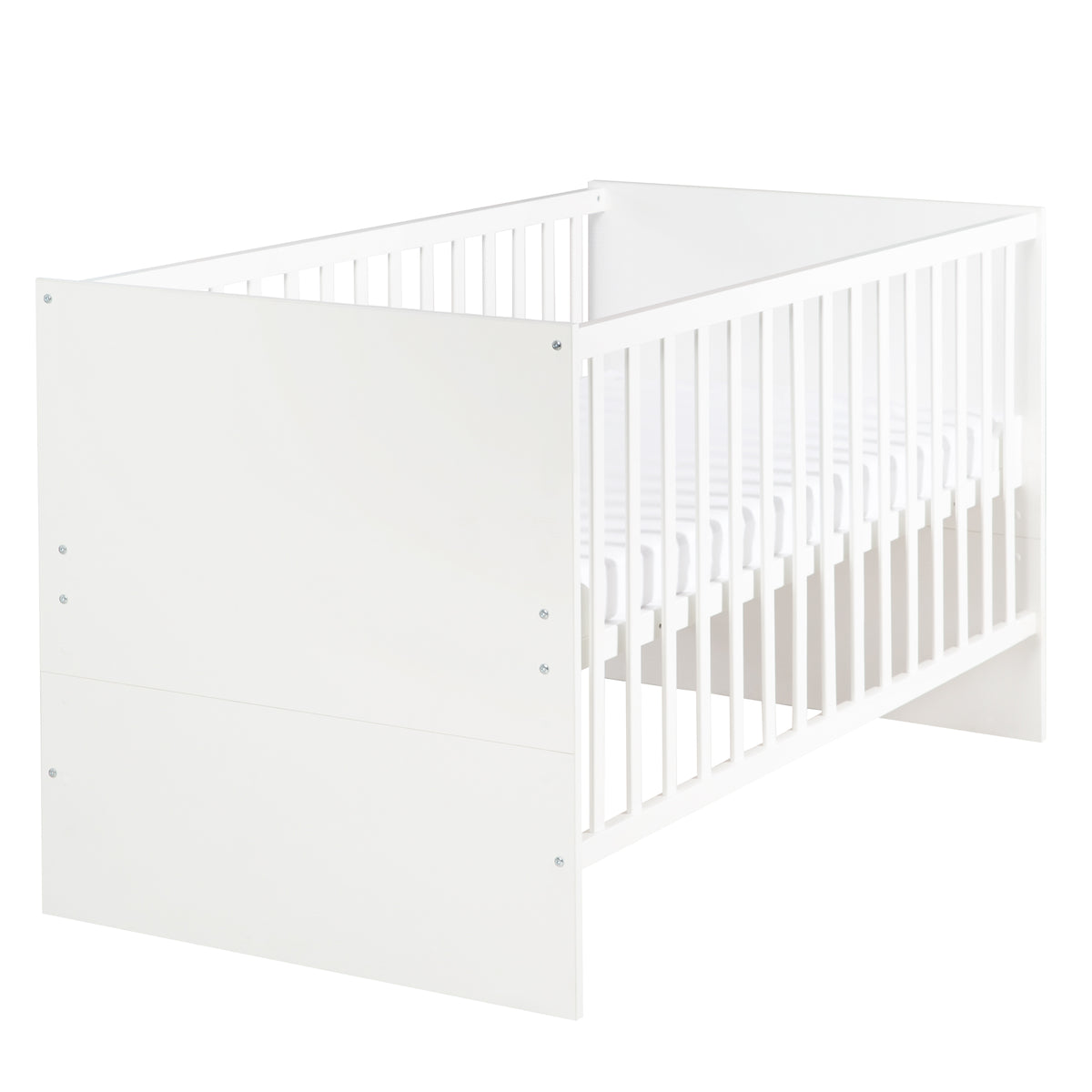 Lit enfant combiné 'Anton' 70x140, transformable, incl. coins de transformation, 3positions réglable en hauteur, 3 barreaux amovibles – Détourage (1/8)