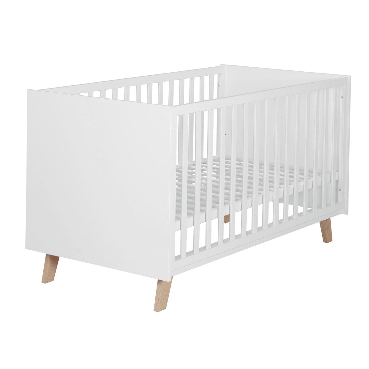 Combinato letto per bambini 'Smile' 70x140 - Regolabile in altezza - Piedini in rovere massello - Bianco – Ritaglio (1/6)