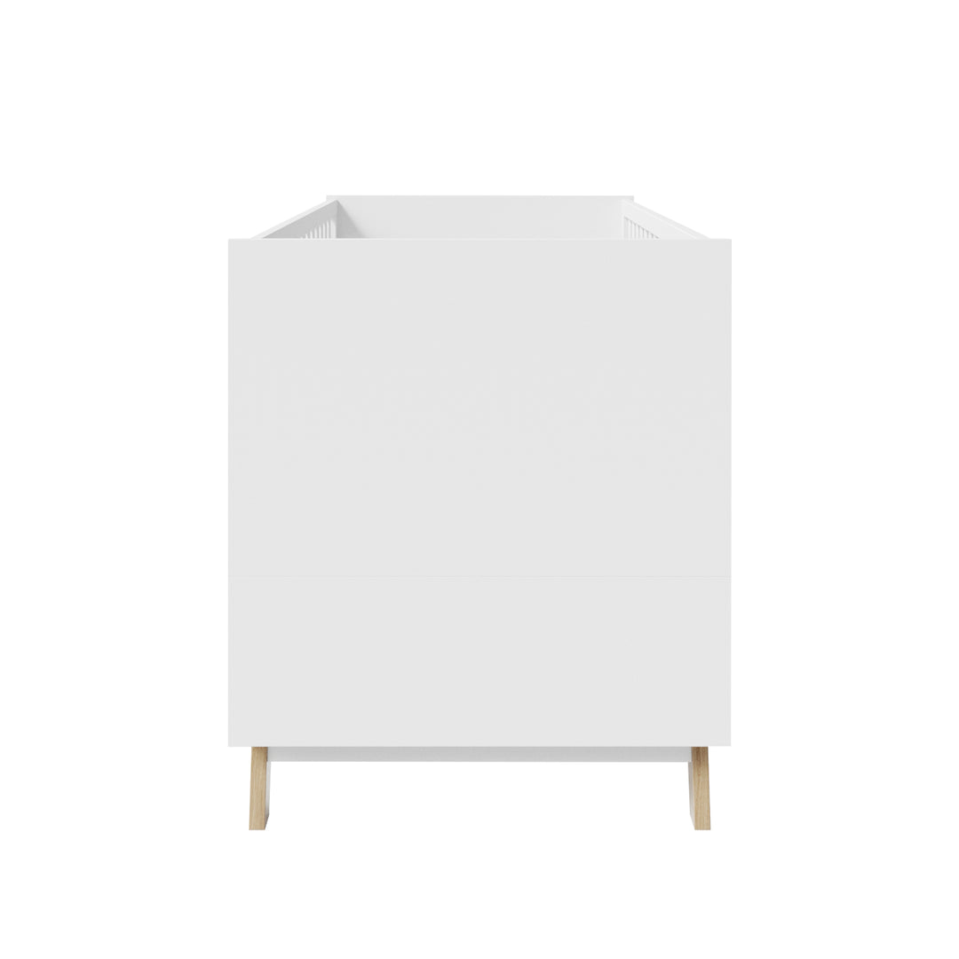 Combi Children's Bed 'Smile' 70x140 - Height-Adjustable - Feet Made of Oak Solid - White – Cutout (4/6)