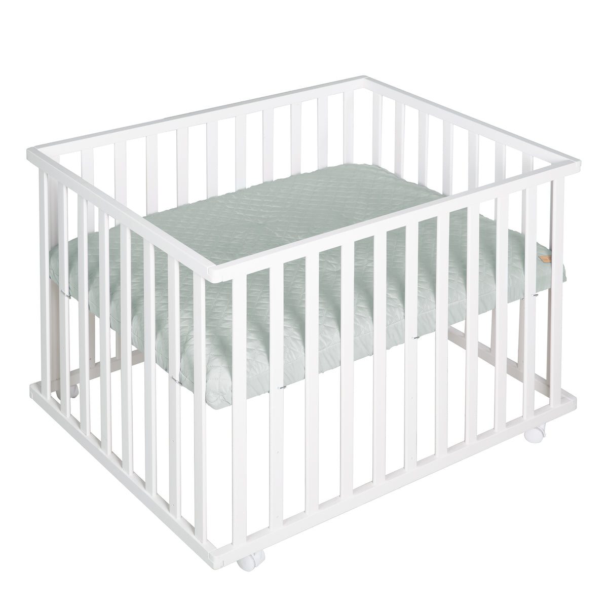 Parc 'roba Style', 75 x 100 cm, incl. vert protection intérieure et roulettes, blanc – Détourage (1/9)