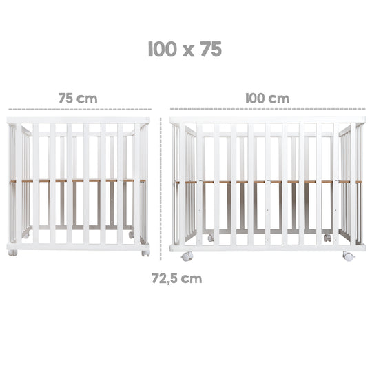 Parc 'roba Style', 75 x 100 cm, incl. vert protection intérieure et roulettes, blanc – Infographie (5/9)