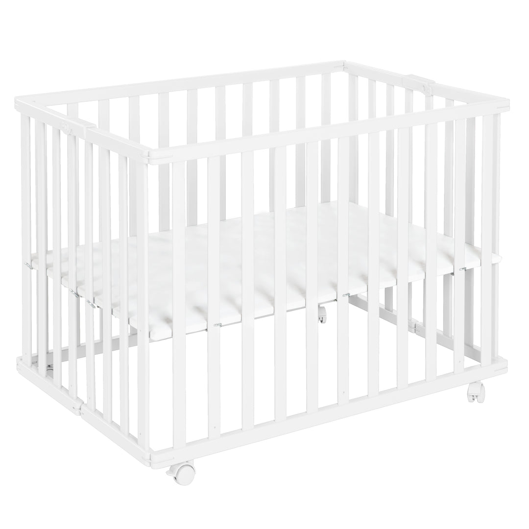 Parc pliable, blanc, 75 x 100 cm, peu encombrant parc incl. roulettes – Détourage (3/13)