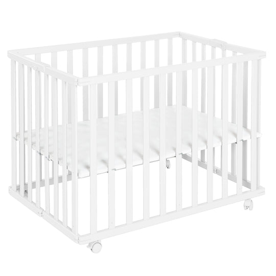 Parc pliable, blanc, 75 x 100 cm, peu encombrant parc incl. roulettes – Détourage (3/13)
