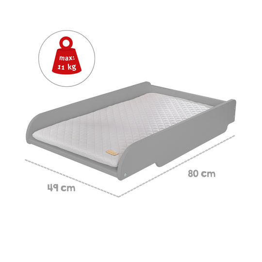 Hausbett 60 x 120 cm, FSC zertifiziert, taupe, 6-fach verstellbar, als Baby- & Beistellbett geeignet – Infografik (10/13)