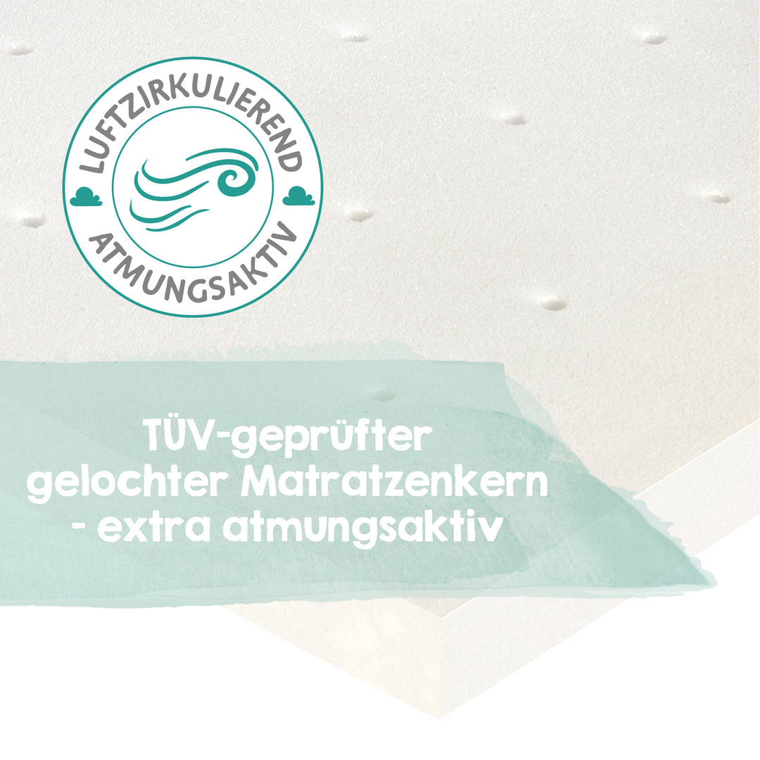 Keilkissen 'safe asleep®', Air, LxBxH: 60 x 35 x 8,5 cm, mit Jacquard-Bezug, gelochter Matratzenkern – Infografik (4/10)