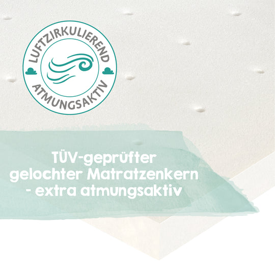 Keilkissen 'safe asleep®', Air, LxBxH: 60 x 35 x 8,5 cm, mit Jacquard-Bezug, gelochter Matratzenkern – Infografik (4/10)