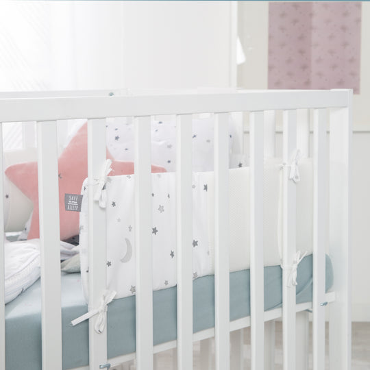 Ensemble de lit complet 'Sternenzauber gris' 70 x 140 cm, blanc, incl. linge de lit, ciel de lit, tour de lit & matelas – Photo d'ambiance (13/15)