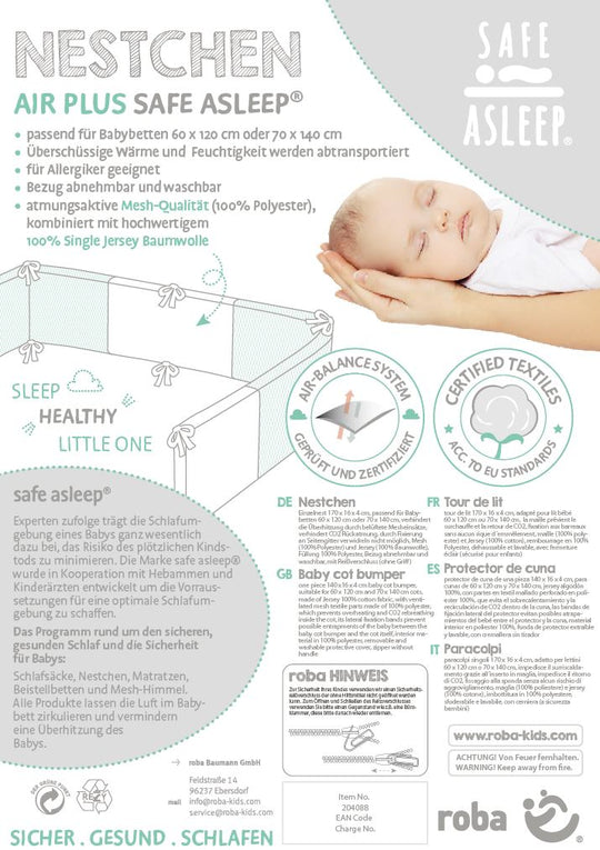 Tour de lit 'safe asleep®', air PLUS 'miffy®', avec circulation d'air tour de lit, avec AIR-balance système – Photo du produit (6/6)