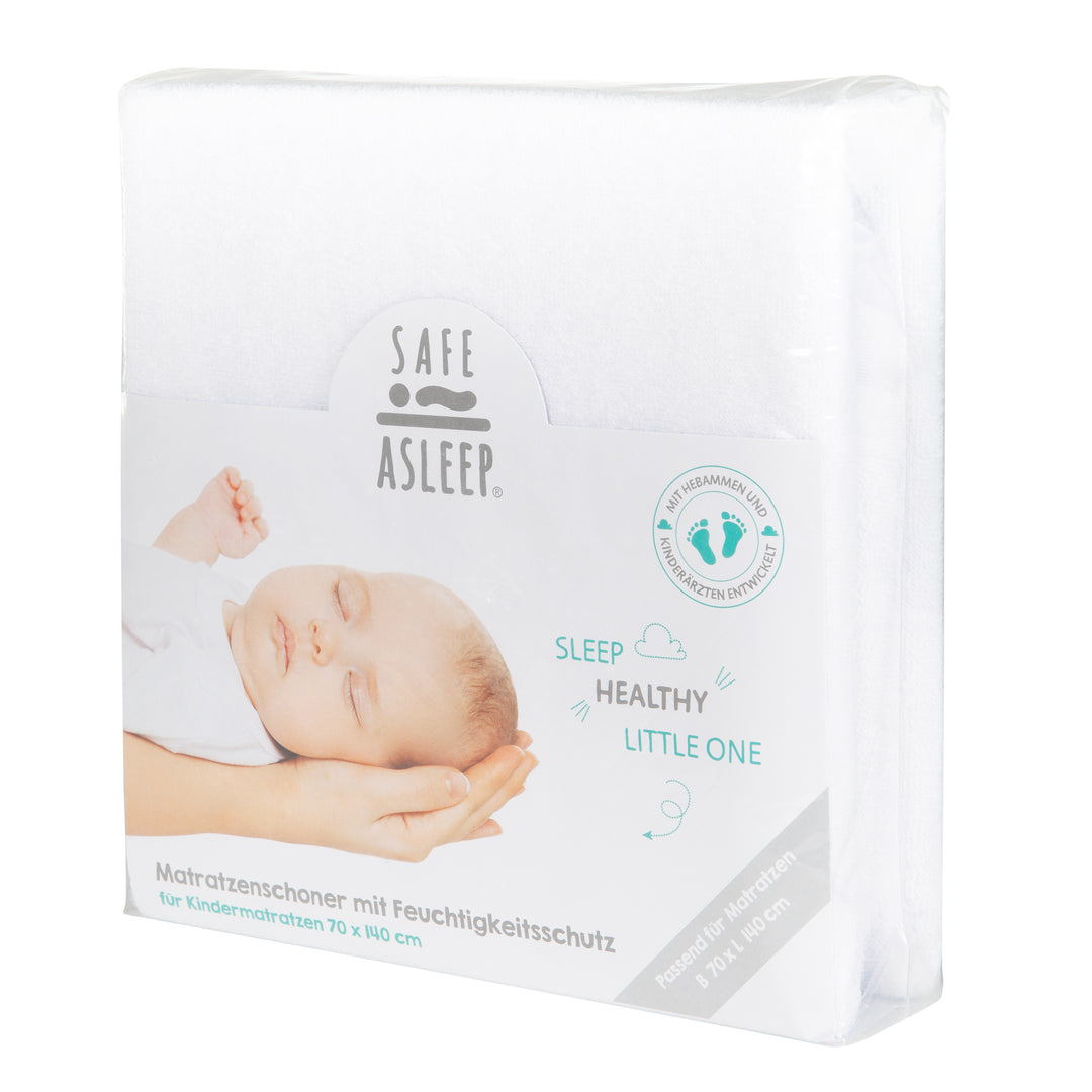 Protector de colchón 'safe asleep®' con protección contra la humedad, de blanco tejido de rizo – Foto del producto (2/5)
