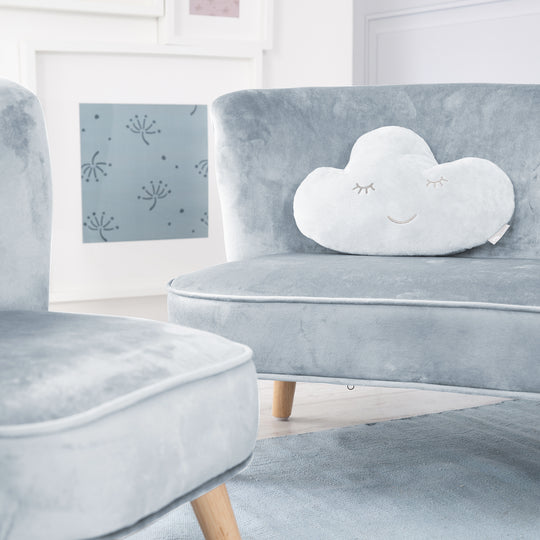 Kuschelkissen Wolke 'roba Style', Hellblau/Sky, flauschiges Dekokissen für Baby- & Kinderzimmer – Milieubild (3/6)
