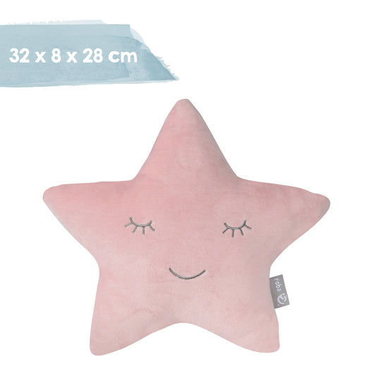 Kuschelkissen Stern 'roba Style', Rosa/Mauve, flauschiges Dekokissen für Baby- & Kinderzimmer – Infografik (7/7)