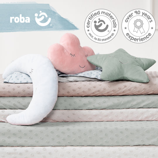 Kuschelkissen Stern 'roba Style' frosty green, flauschiges Dekokissen für Baby- & Kinderzimmer – Infografik (7/7)
