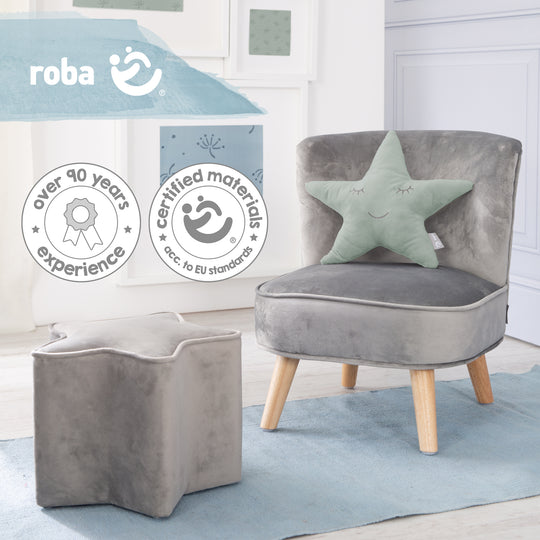Kuschelkissen Stern 'roba Style' frosty green, flauschiges Dekokissen für Baby- & Kinderzimmer – Infografik (5/7)