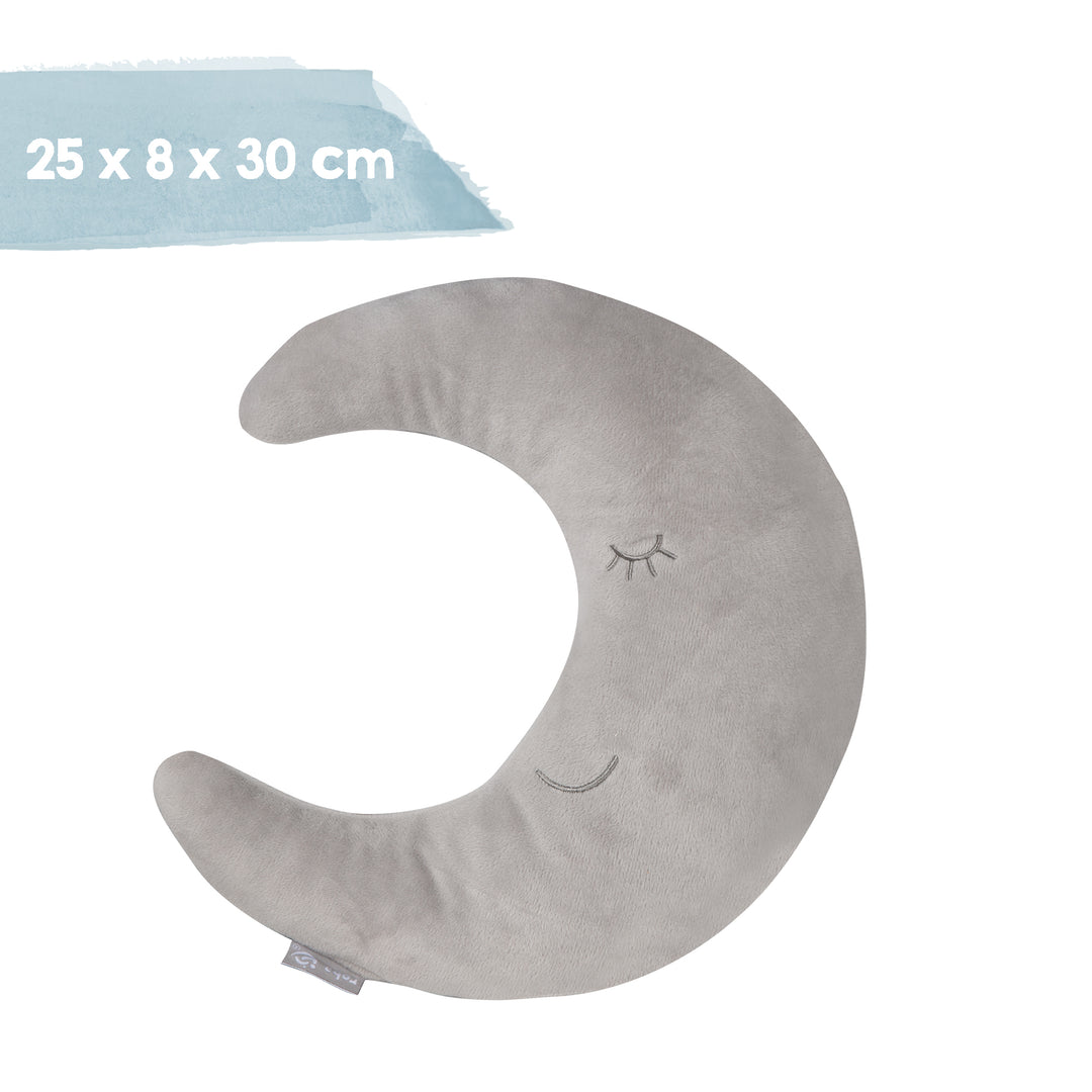 Nackenkissen in Mond-Form 'roba Style' - Flauschiges Dekokissen - Silbergrau – Infografik (6/6)