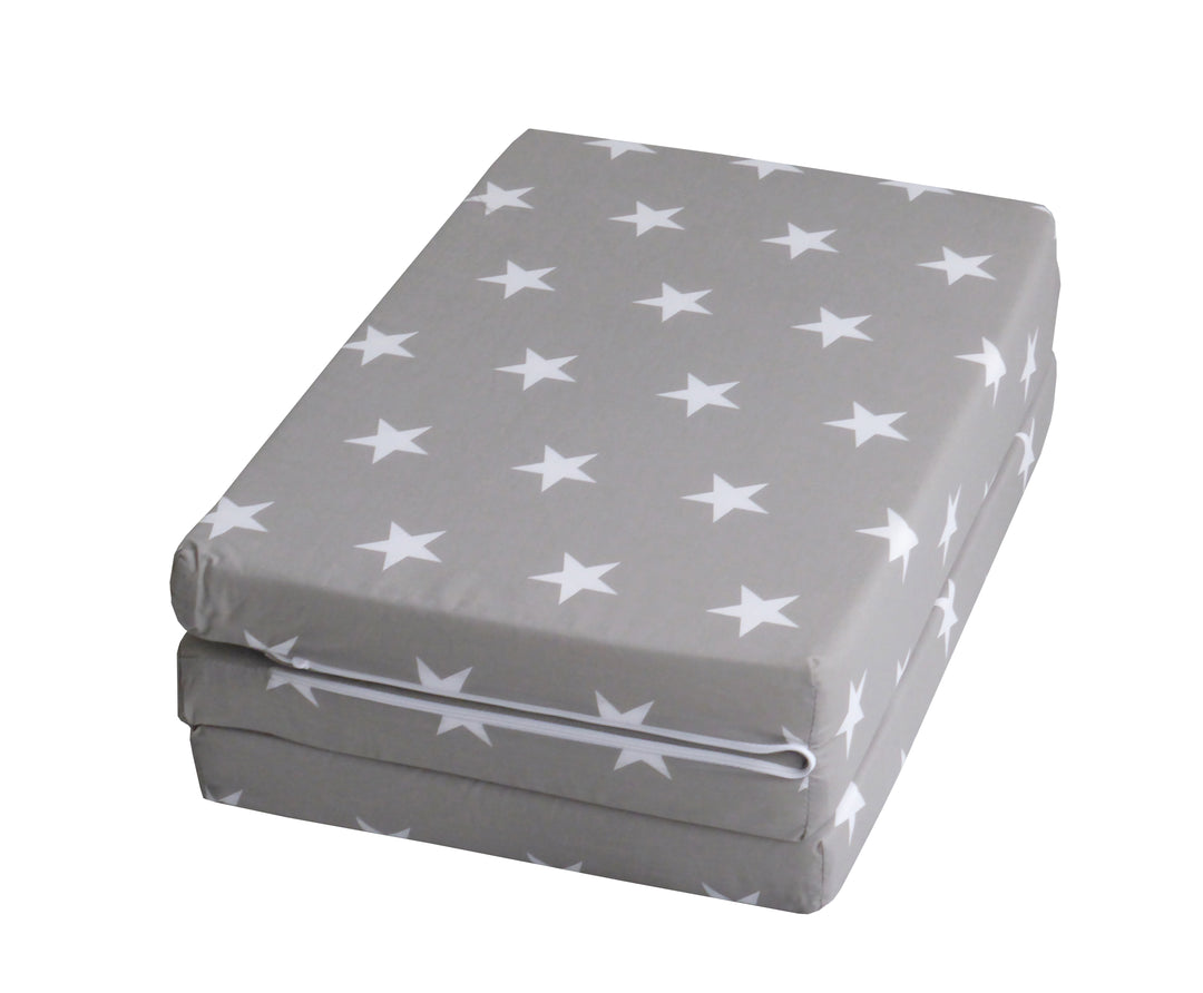 Travel Cot Mattress 'Little Stars', Foldable Travel Cot, Baby/Children's Bed 60 x 120 cm, incl. Carry Bag – Product Image (1/9)