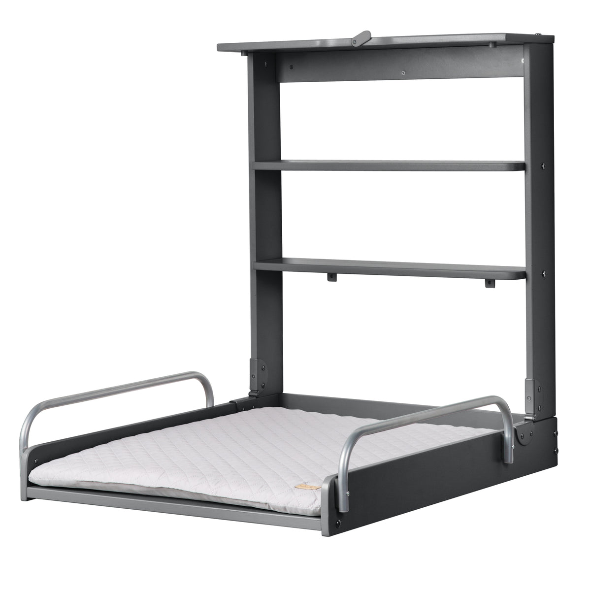 Wandwickelregal anthrazit inkl Wickelauflage 'roba Style grau' – Freisteller (1/10)