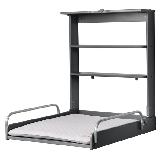 Wandwickelregal anthrazit inkl Wickelauflage 'roba Style grau' – Freisteller (1/10)