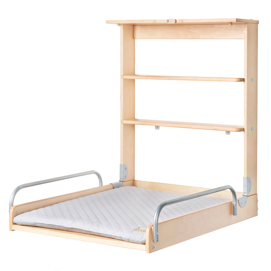 Wandwickelregal natur + Wickelauflage 'roba Style grau' - Klappbar & platzsparend – Freisteller (1/13)