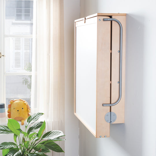 Estantería cambiador de pared natural + colchoneta cambiador 'roba Style gris' - Plegable & ahorra espacio – Foto ambientada (2/13)