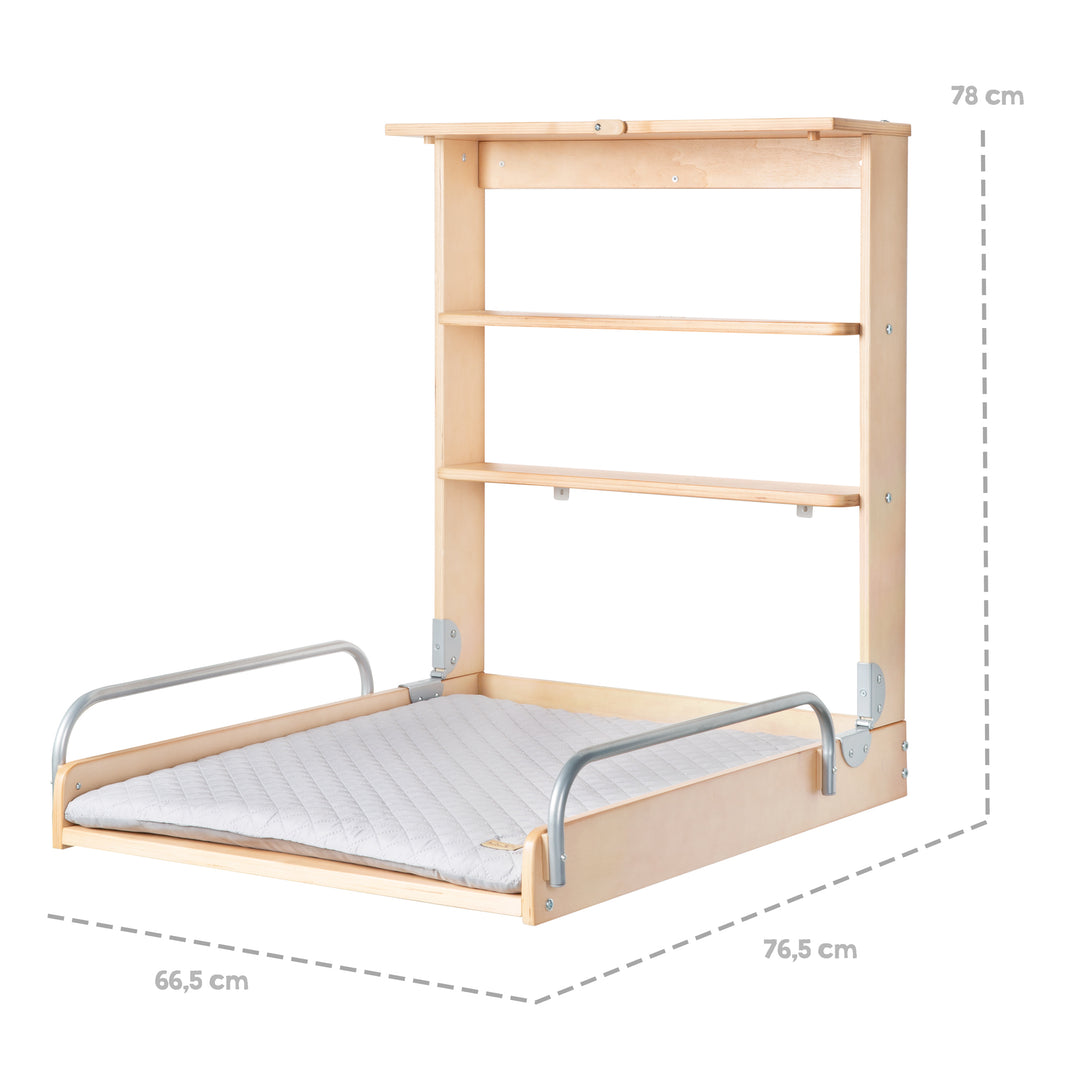 Estantería cambiador de pared natural + colchoneta cambiador 'roba Style gris' - Plegable & ahorra espacio – Infografía (10/13)