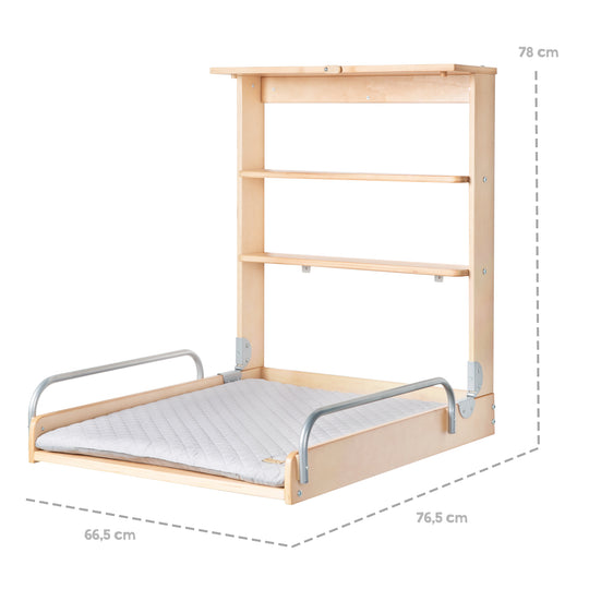 Estantería cambiador de pared natural + colchoneta cambiador 'roba Style gris' - Plegable & ahorra espacio – Infografía (10/13)