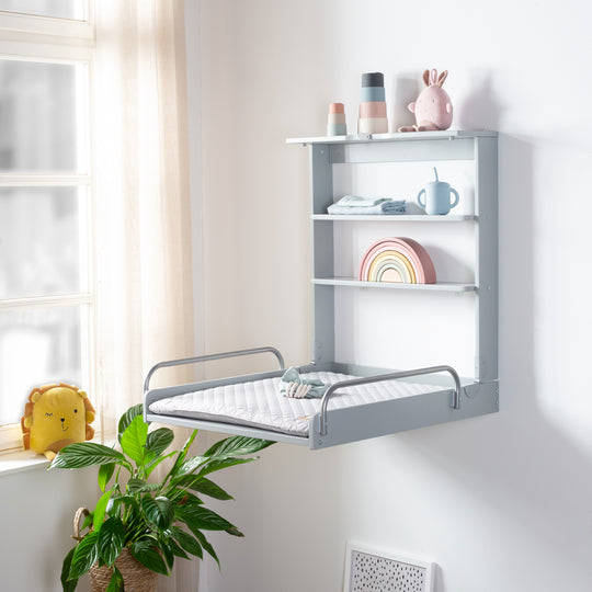 Wall-Mounted Changing Shelf Taupe incl. Changing Pad 'roba Style' – Lifestyle Image (6/11)