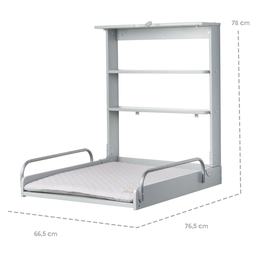 Wall-Mounted Changing Shelf Taupe incl. Changing Pad 'roba Style' – Infographic (10/11)