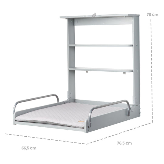 Wall-Mounted Changing Shelf Taupe incl. Changing Pad 'roba Style' – Infographic (10/11)