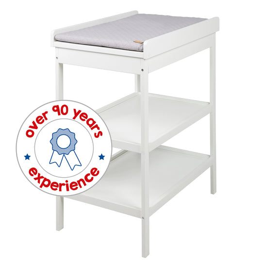Children's Room Set 'roba Style' incl. Changing Table & Bedside Crib, with Slatted Frame, 60 x 120 cm, White – Cutout (18/20)
