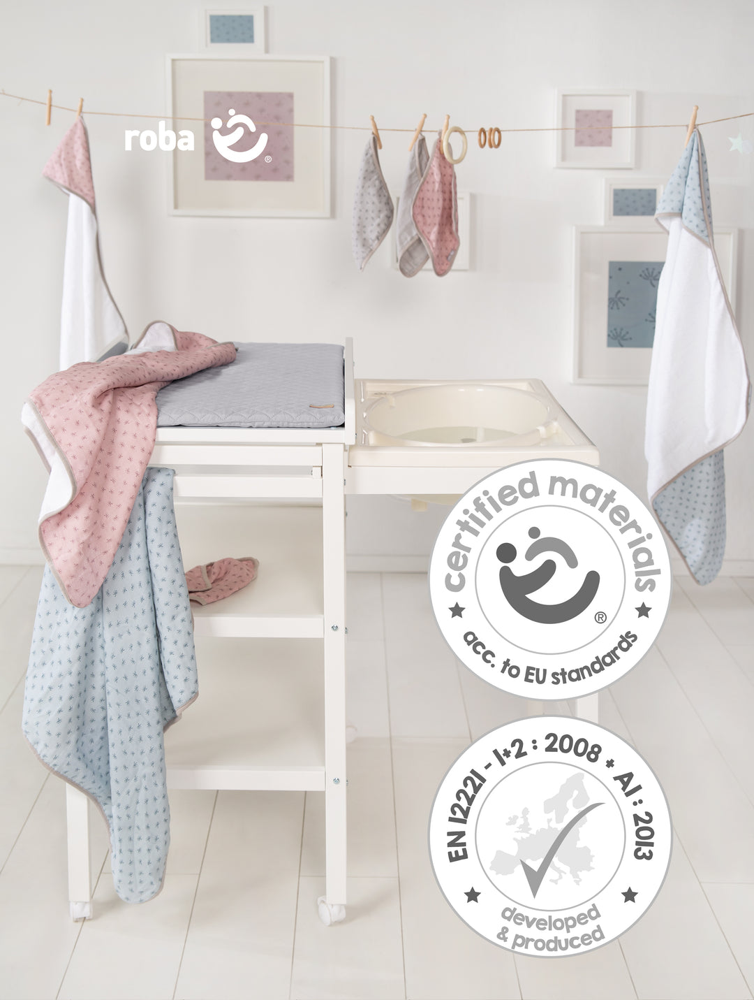 Bade-Wickel-Kombi 'Baby Pool' weiß inkl. Wickelauflage 'roba Style', ausziehbare Wanne – Sonderbild (22/23)