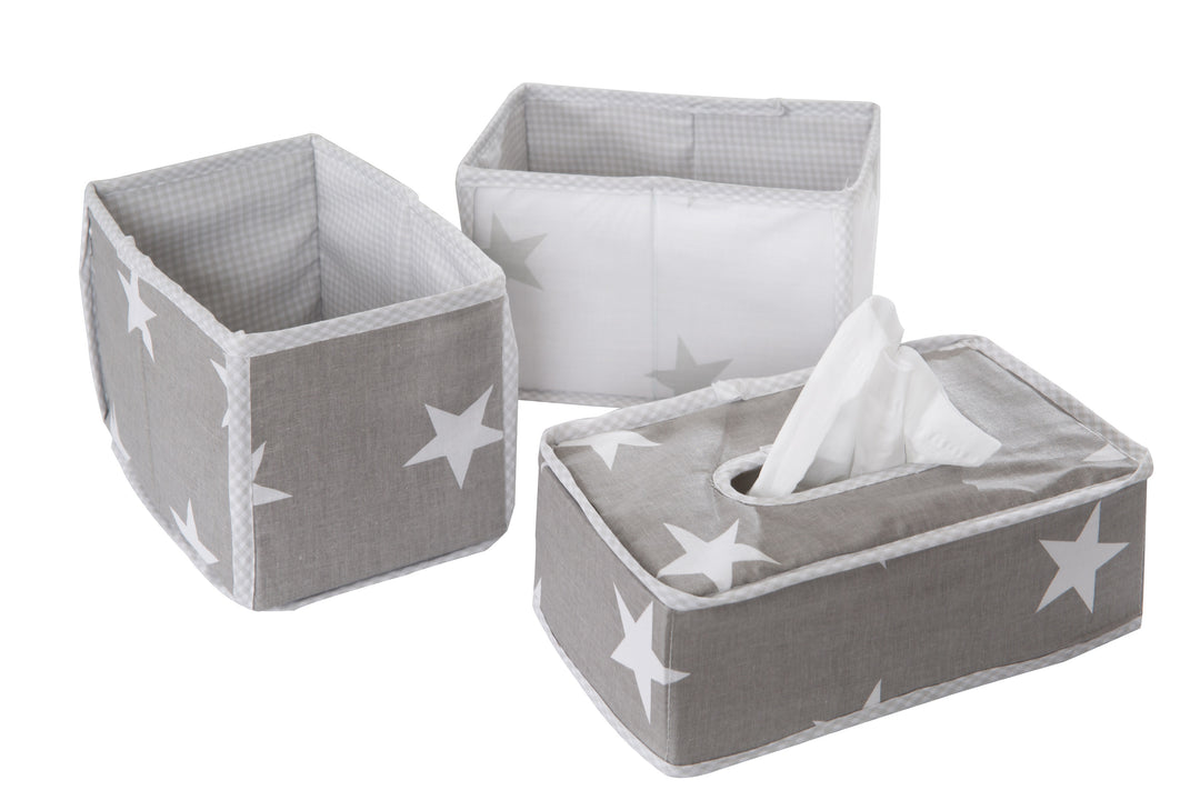 Pflegeorganizer-Set 'Little Stars', 3-tlg, 2 Boxen für Windeln & Wickelzubehör, 1 Dekobox – Produktbild (1/5)