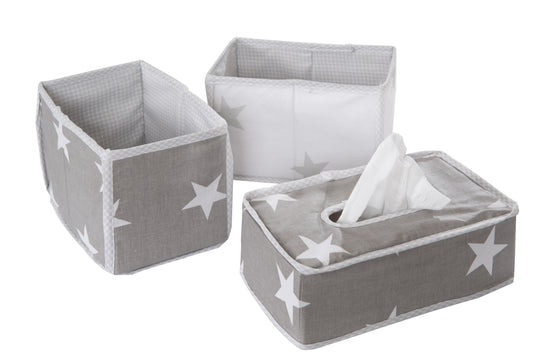 Care Organiser Set 'Little Stars', 3-Piece, 2 Boxes for Nappies & Changing Accessories, 1 Decorative Box – Product Image (1/5)