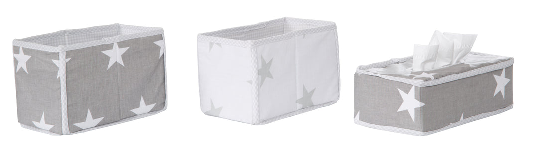 Care Organiser Set 'Little Stars', 3-Piece, 2 Boxes for Nappies & Changing Accessories, 1 Decorative Box – Product Image (4/5)