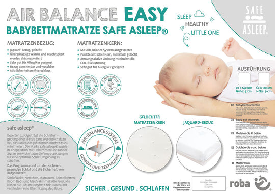 Babybettmatratze 'safe asleep®', AIR BALANCE EASY, 60 x 120 x 9 cm, für optimales Schlafklima – Produktbild (12/14)