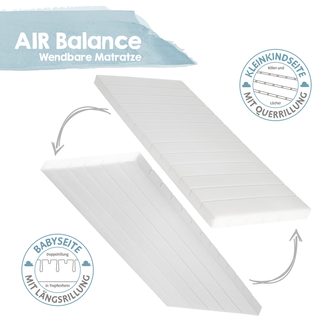 Stubenbettmatratze 'safe asleep®', AIR BALANCE PREMIUMMESH, 45 x 90 x 5,5 cm, optimales Schlafklima – Freisteller (8/10)