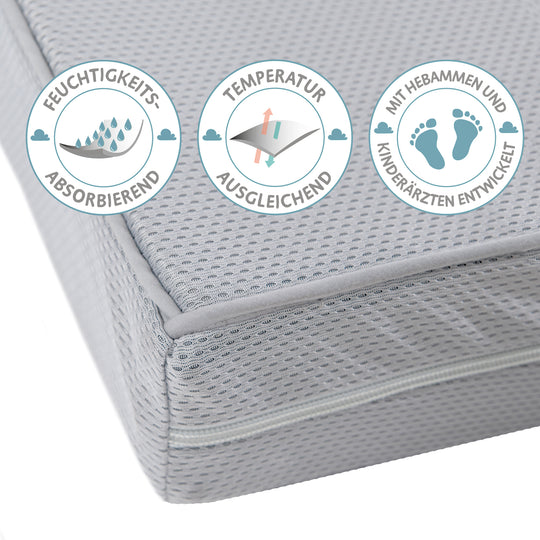Babybettmatratze 'safe asleep®', AIR BALANCE PREMIUMMESH, 60 x 120 x 9 cm, optimales Schlafklima – Freisteller (7/14)