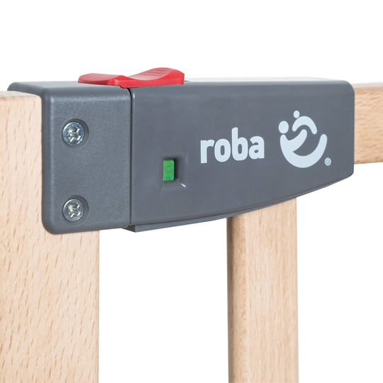 Türschutzgitter 'Safety Up', Schutzgitter mit Ampelfunktion, Buche massiv, 70 - 118,5 cm – Produktbild (6/7)