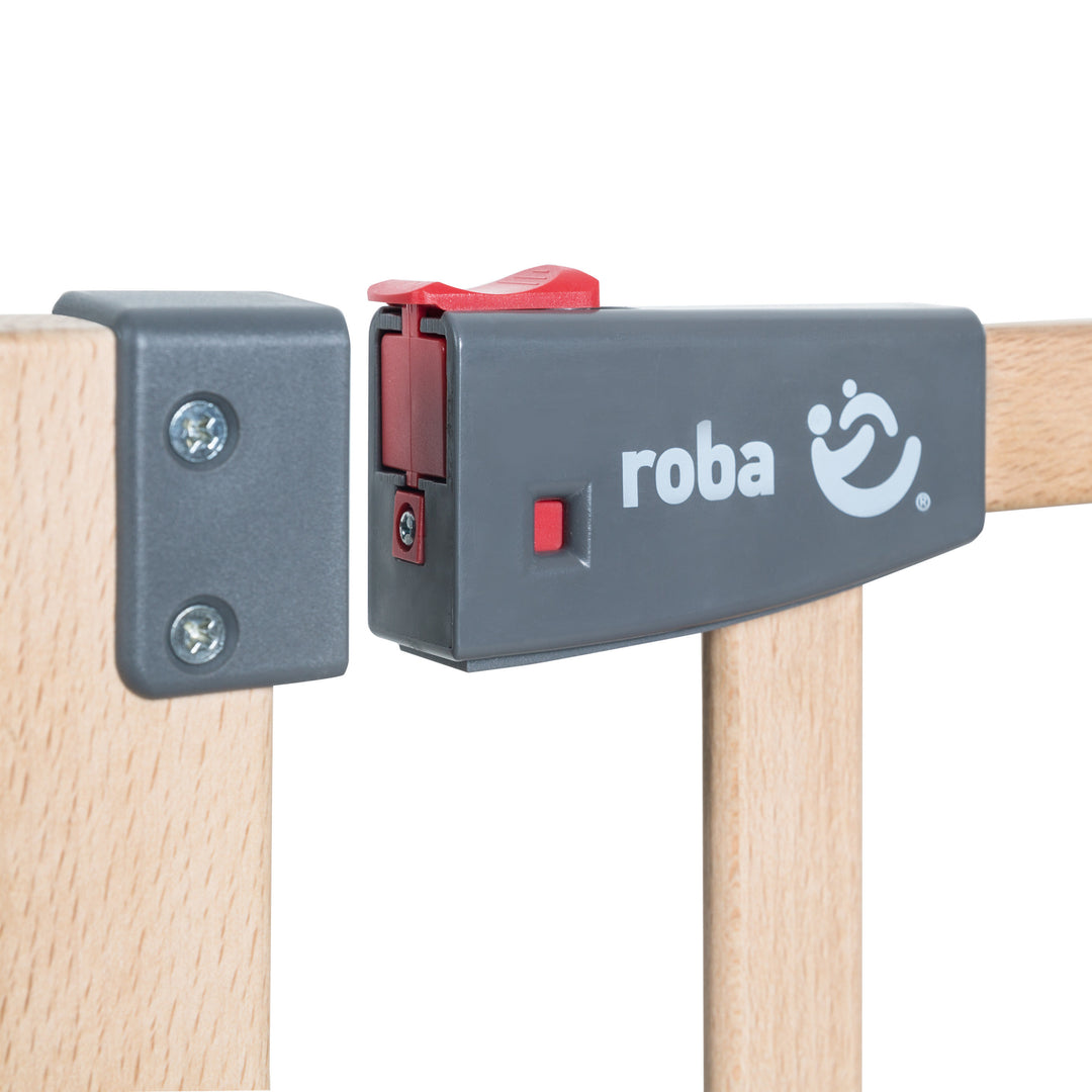 Türschutzgitter 'Safety Up', Schutzgitter mit Ampelfunktion, Buche massiv, 70 - 118,5 cm – Produktbild (7/7)