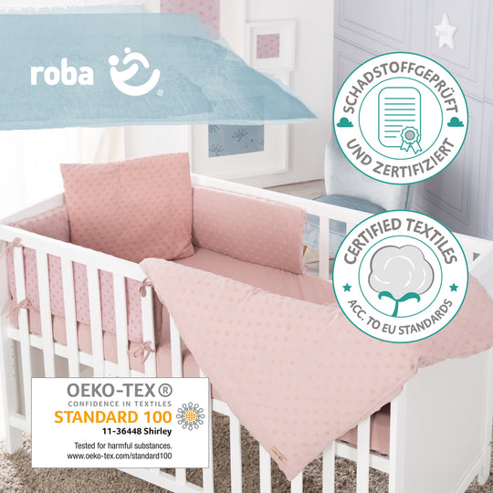 Organic Gift Set 'Lil Planet' Pink/Mauve, Organic Bedding, Bed Sheet & Cot Bumper – Product Image (3/4)