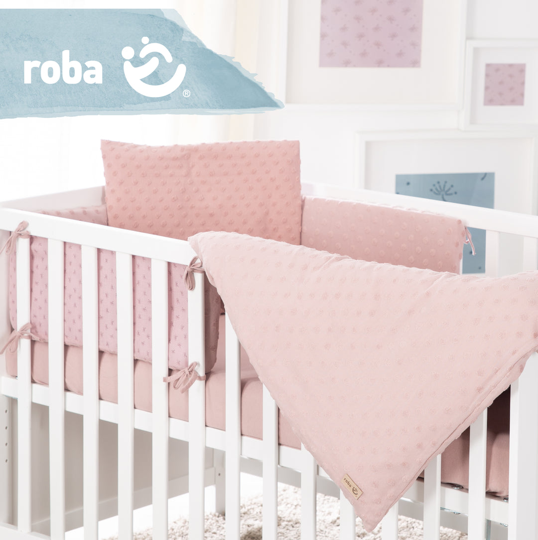 Organic Gift Set 'Lil Planet' Pink/Mauve, Organic Bedding, Bed Sheet & Cot Bumper – Product Image (4/4)