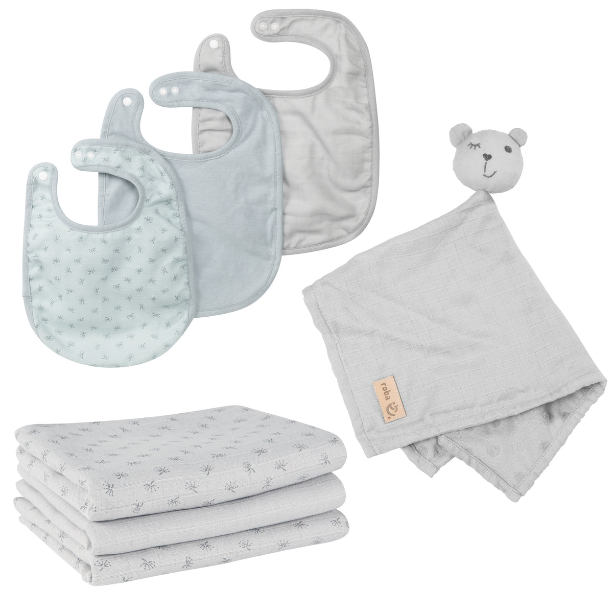 Organic Geschenkset Baby Essentials 'Lil Planet' silbergrau aus Bio-Baumwolle, GOTS zertifiziert – Freisteller (1/4)