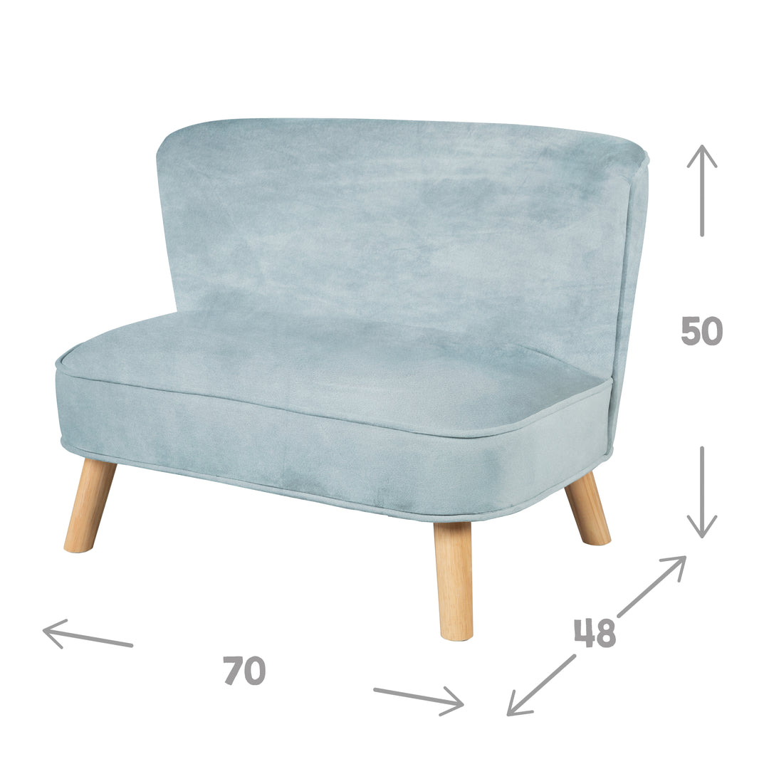 Bundle 'Lil Sofa' comprende divanetto per bambini, poltrona per bambini & cuscino decorativo nuvola in azzurro/celeste – Foto del prodotto (7/9)