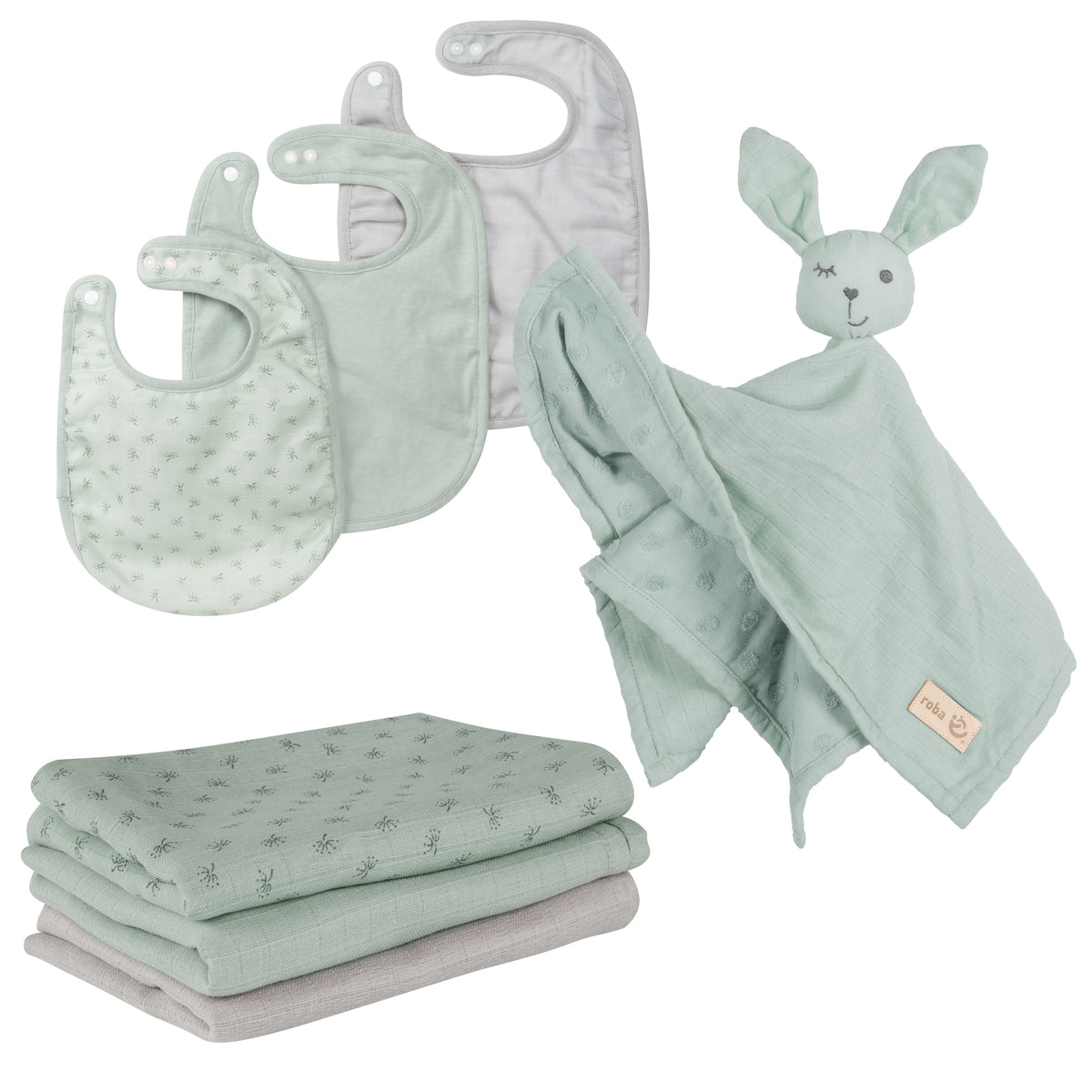 Organic Geschenkset Baby Essentials 'Lil Planet' frosty green aus Bio-Baumwolle, GOTS zertifiziert – Freisteller (1/4)