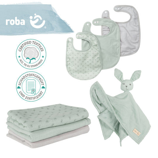 Organic Geschenkset Baby Essentials 'Lil Planet' frosty green aus Bio-Baumwolle, GOTS zertifiziert – Infografik (3/4)