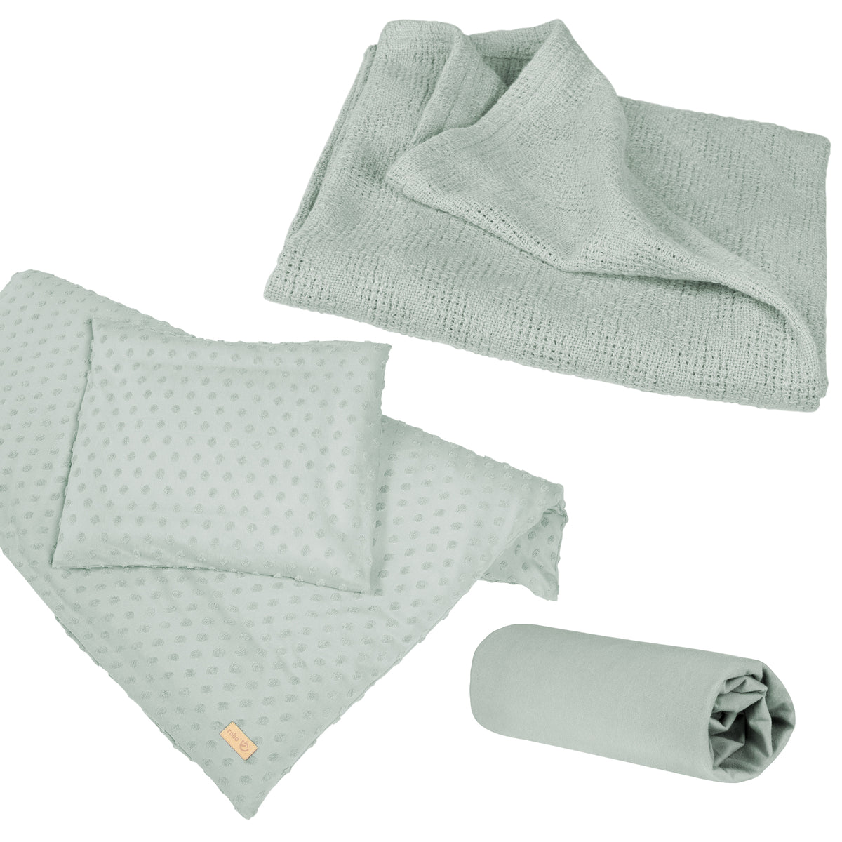 Organic Baby-Geschenkset 'Lil Planet' - BIO-Jersey Schlafen klein - 3-teilig - Frosty green – Freisteller (1/4)