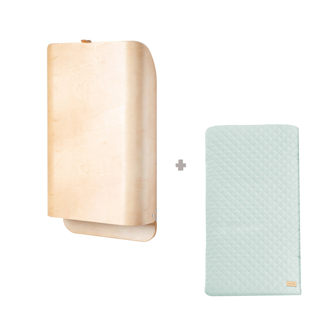 Wandwickelregal aus Formholz + Wickelauflage 'roba Style frosty green' – Infografik (7/7)